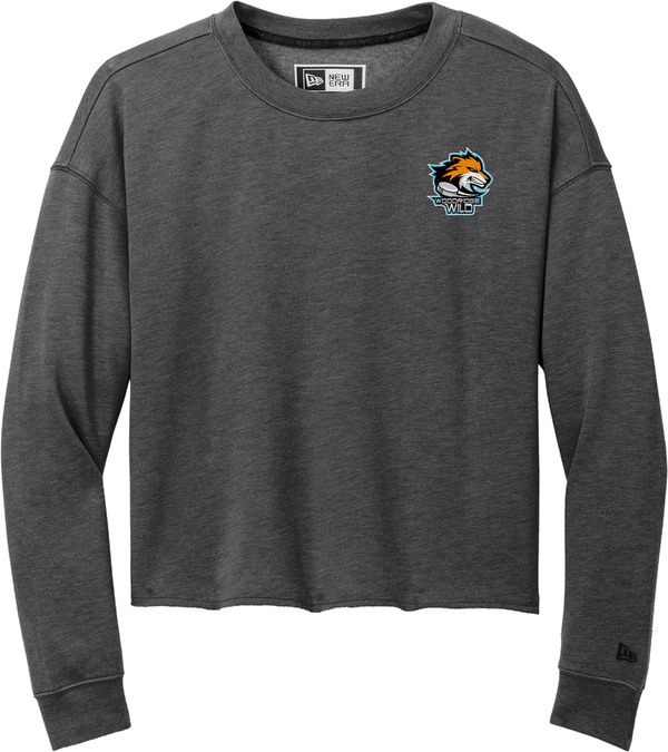 Woodridge Wild New Era Ladies Tri-Blend Fleece Crop Crew